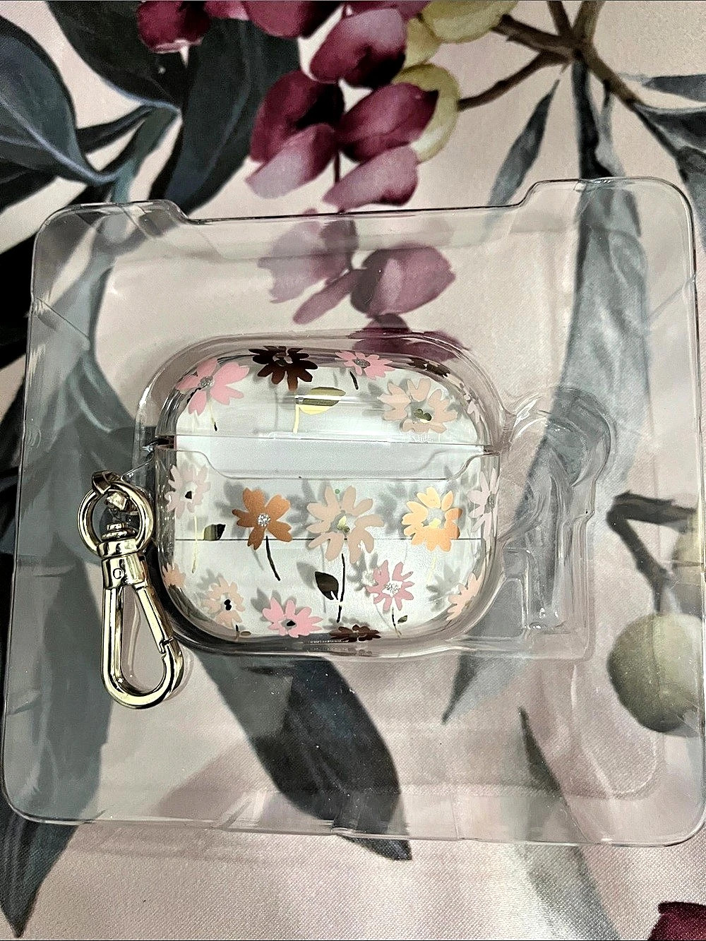 kate spade new york Holographic Floral AirPods Case Clear & Pink 3rd generation